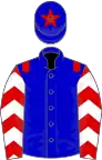 Blue, red epaulets, red sleeves, white chevrons, blue cap, red star