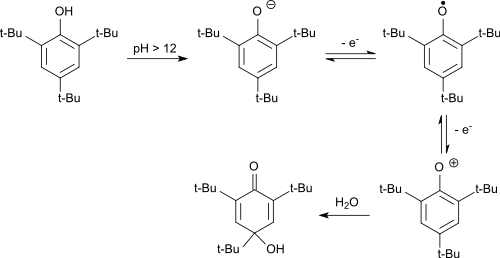 Elektrochemische Oxidation von 2,4,6-TTBP