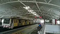 Platform view of the station with the former Adtranz-Walkers EMU train set.