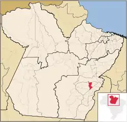 Location of Curionópolis in the State of Pará