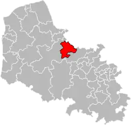 Location of Aire-sur-la-Lys within the department