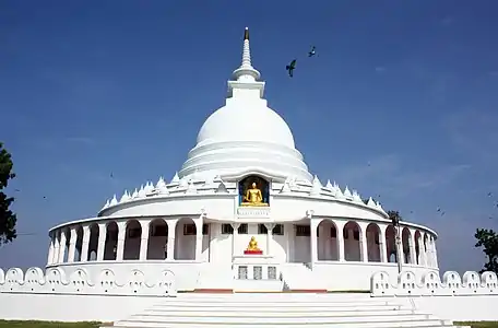 Peace Pagoda (Buddhist stupa) in Ampra, Sri Lanka.