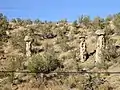 Pedestal rocks in the Puye Formation