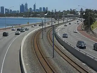 View north from Como, with Perth CBD in the background