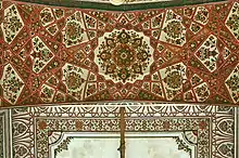 Painted ceiling in the Mahabat Khan Mosque in Peshawar (17th century, Mughal period)