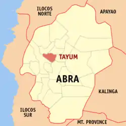 Map of Abra with Tayum highlighted