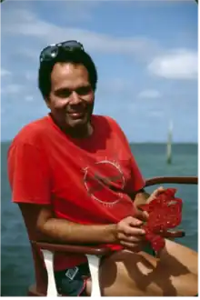 Photo of Phil Crews on a boat in the late 1970s