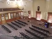 A view from the fourth floor of the Arizona State Capitol Museum looking down from the gallery into the original Senate chamber.