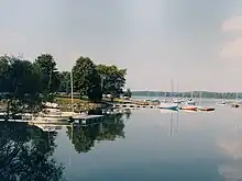 A marina with several sailboats