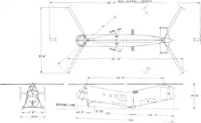 3-view line drawing of the Piasecki HRP-2 Rescuer