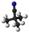 Ball and stick model of pivalonitrile