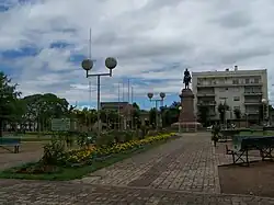 Monument to José Gervasio Artigas, by Edmundo Prati, at Plaza Artigas in downtown Salto.