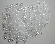 Sample of granulated polyethylene