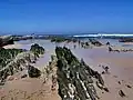 Rock formations on Praia do monte Clérigo