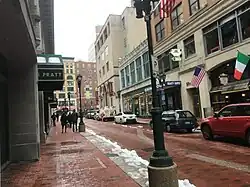 Pratt Street is a "historic, one-block, quasi-pedestrian mall" in the heart of downtown Hartford.