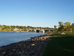 View of Prescott from park on Point Douglas