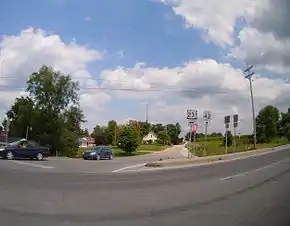 Intersection of U.S. 231 and State Highway 42 in Cloverdale Township