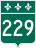 Route 229 marker