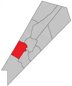 Location within Queens County, New Brunswick.