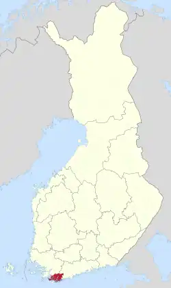 Location of Raseborg in Finland