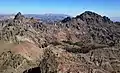 View north from Reynolds Peak, with Peak 9860 on left, Raymond Peak to right