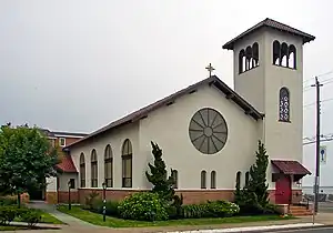 Church of the Redeemer (1908, burned and demolished 2012, re-creation under construction 2014), Longport, New Jersey.