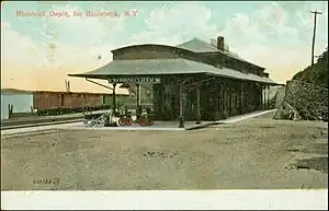 A mid-sized railway station next to a river