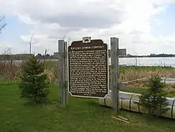 Historic marker at public boat landing, Hwy 102.