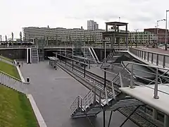 Rietlandpark tram stop lying between two tunnels along line 26