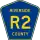 County Road R2 marker