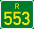 Regional route R553 shield