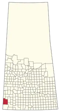 Location of the RM of Maple Creek No. 111 in Saskatchewan