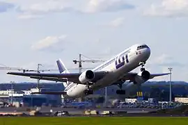 A PLL Lot plane, Poland's national flag carrier.