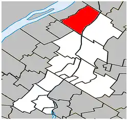 Location within La Vallée-du-Richelieu RCM