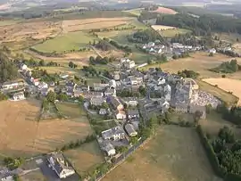 An aerial view of Saint Sauveur de Peyre