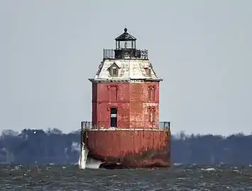 Sandy Point Shoal Light in 2015 from Sandy Point