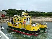 A water ambulance in the Scilly Isles