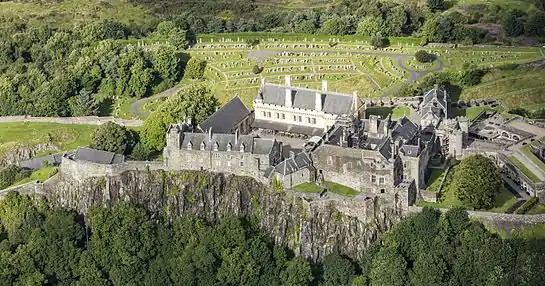 Aerial view of the interior castle