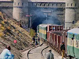 Train standing at Shela Bagh railway station