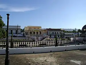 View of the main plaza or town square of Coamo.