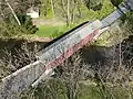 Overhead view of the bridge from the air