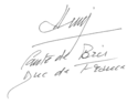 Henri d'Orléans's signature