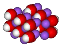 Unit cell, spacefill model of sodium hydroxide