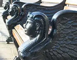 Sphinx bench, Victoria Embankment, London, 1877