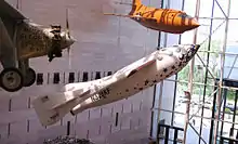 SpaceShipOne in the National Air and Space Museum in Washington D.C., with the Spirit of Saint Louis and Bell X-1 Glamorous Glennis