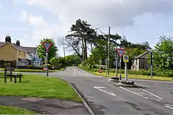 Gileston Road coming from St Athan looking across the B4265 road towards Gileston (see google map)