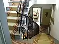 Cantilever staircase, looking towards the western side of the house from the bathroom