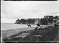 View of the eastern end of St Heliers Bay.  Photographed by William Archer Price between 1910 and 1930.