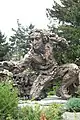 Linnaeus sculpture in the Chicago Botanic Garden