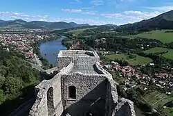 New built flat roof of the northern palace and chapel, view from the main tower.